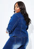 Fitted Stretch Denim Jacket, Dk Rinse image number 1