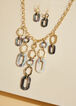 Hammered Marble Necklace Set, Gold image number 1