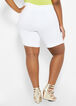 Cuffed High-Rise Knee-Length Shorts, White image number 1
