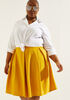 Pleated Crepe A Line Skirt, Nugget Gold image number 0
