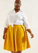 Pleated Crepe A Line Skirt, Nugget Gold image number 0