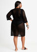 Beach Break Lace Up Mesh Cover Up, Black image number 1