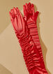 Ruched Satin Opera Gloves, Barbados Cherry image number 0