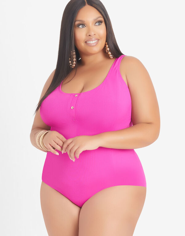 Christina Blue Ribbed Swimsuit, Pink image number 0