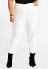 Pull On Pintuck High Waist Capris, White image number 0
