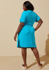 V Neck Jersey Dress, BlueBird image number 1