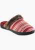 Isotoner Callen Fair Isle Slippers, Red image number 0
