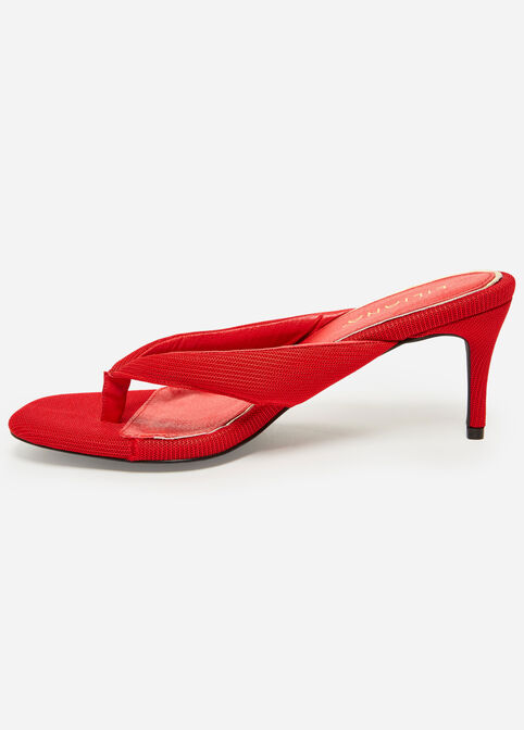 Heeled Thong Medium Width Sandals, Red image number 3