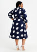 Belted Dot Cotton Shirtdress, Peacoat image number 1