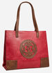 Red Faux Leather Shopper Tote, Red image number 0