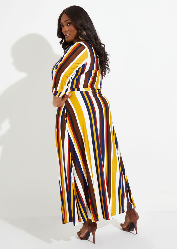 Striped Jersey Maxi Dress, Multi image number 1