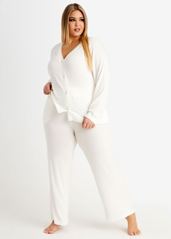 Cozy Lounge Wide Leg Pant, Ivory image number 2