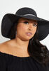 Embellished Straw Wide Brim Hat, Black image number 0