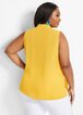Pleated Sleeveless Hi Low Blouse, Nugget Gold image number 1