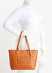 Bebe Oliver Studded Tote & Pouch, Camel Taupe image number 3