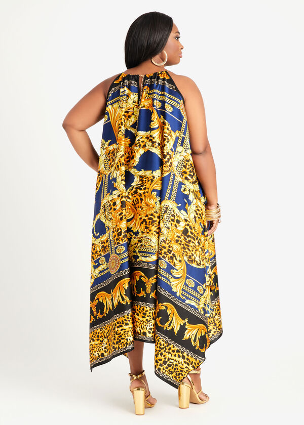 Chain Trimmed Printed Maxi Dress, Multi image number 1