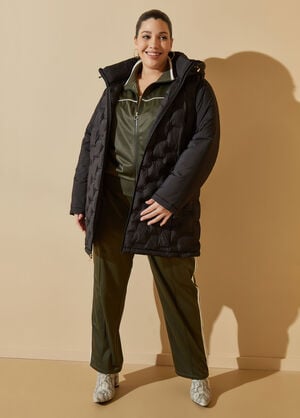 Quilted Puffer Coat, Black image number 0