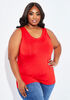 The Easy Basic Stretch Knit Tank, Goji Berry image number 0