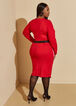 Two Tone Faux Leather Trim Dress, Barbados Cherry image number 1