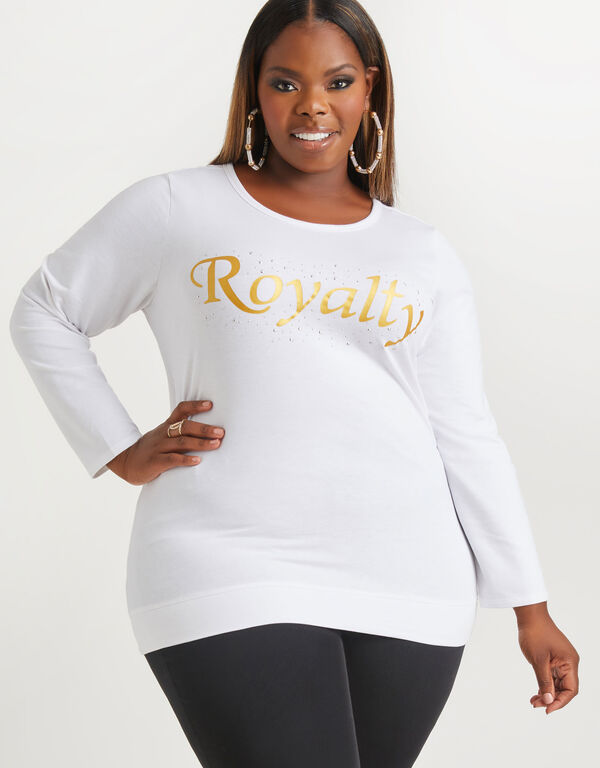 Royalty French Terry Graphic Tee, White image number 0