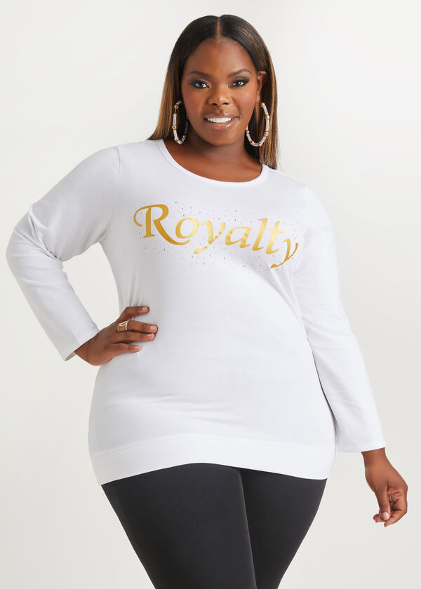 Royalty French Terry Graphic Tee, White image number 0