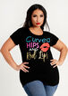 Curved Hips Red Lips Graphic Tee, Black image number 0