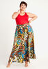 Tie Waist Abstract Print Maxi Skirt, Multi image number 2