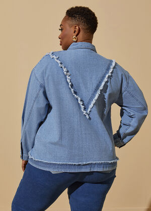Sequin Embellished Denim Shirt, Denim image number 1