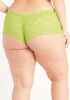 Lace Cutout Boyshort Panty, Parrot Green image number 1