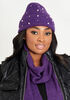 Faux Pearls Hat & Scarf Set, Acai image number 1