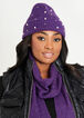 Pearls Hat & Scarf Gift Set, Acai image number 1