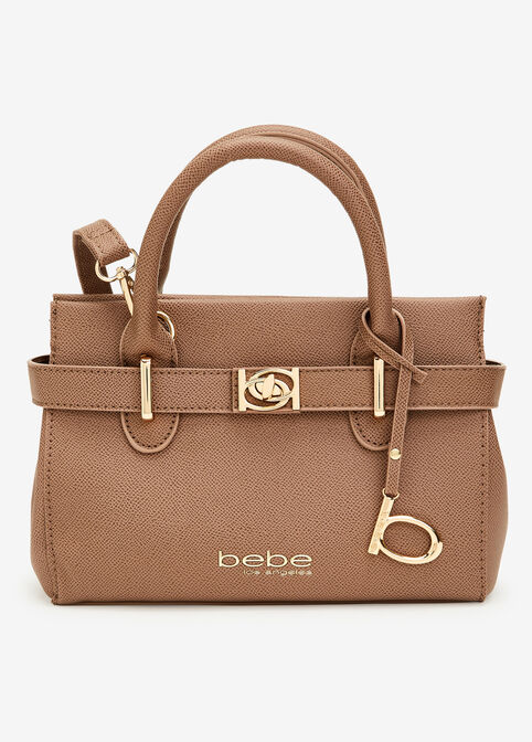 Bebe Evie Small Satchel, Camel Taupe image number 0