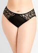 Mesh & Lace Cutout Brief Panty, Black image number 0