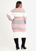 Striped Cable Knit Sweater Dress, Foxglove image number 1