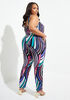 Swirl Print Stretch Knit Jumpsuit, Multi image number 1