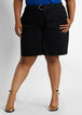 Plus Size Cotton Stretch Belted High Rise Summer Bum Lift Shorts image number 0