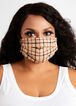Plaid & Solid Fashion Mask Set, Black Combo image number 0