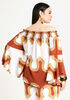 Off The Shoulder Abstract Blouse, Tortoise Shell image number 1