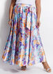 Belted Abstract Satin Maxi Skirt, Grapemist image number 0
