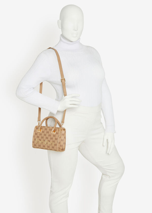 Bebe Briella Small Satchel, Camel Taupe image number 4