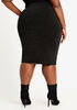 Lurex Slit Front Pencil Skirt, Black image number 1