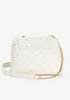 Bebe City Quilted Crossbody, White image number 1