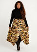 Camo Button Front Maxi Skirt, Military Olive image number 2