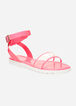 Clear Wide Width Ankle Sandals, Pink image number 0