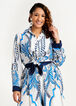 Paisley Button Up Top, Victoria Blue image number 0