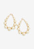 Gold Pearl Teardrop Earrings, Gold image number 0
