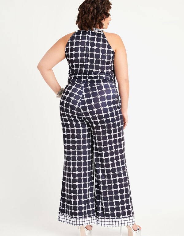 Tall Belted Dot Wide Leg Jumpsuit, Peacoat image number 1