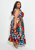 Printed Satin Maxi Dress, Multi image number 1
