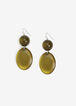 Cateye Double Drop Earrings, Olive Night image number 0