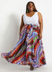 Belted Tie-Dye Flared Maxi Skirt, Multi image number 2